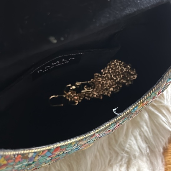 RAMLA Bel Air mosaic multicolor sunflower clutch shoulder evening bag new - Picture 4 of 9